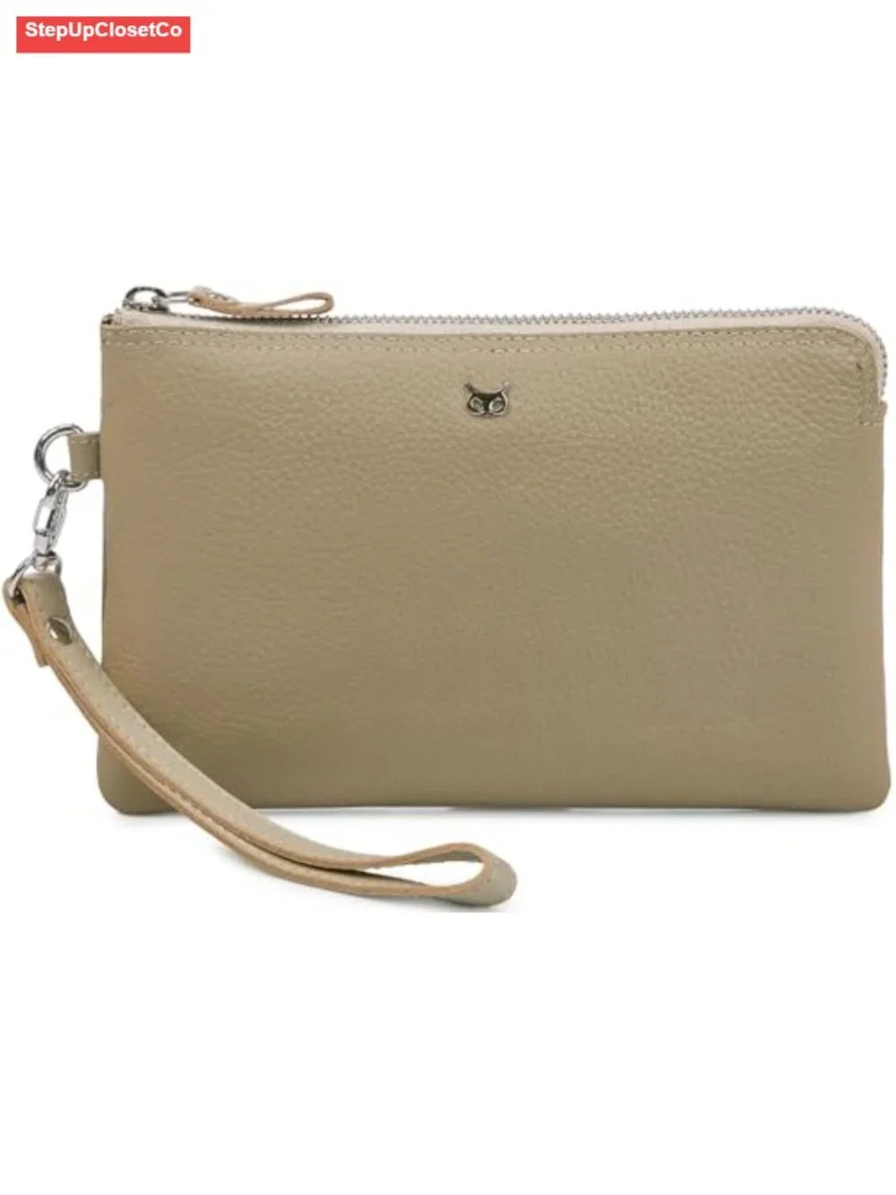 Genuine Top Grain Leather Wristlet Wallet with Cell Phone Slot